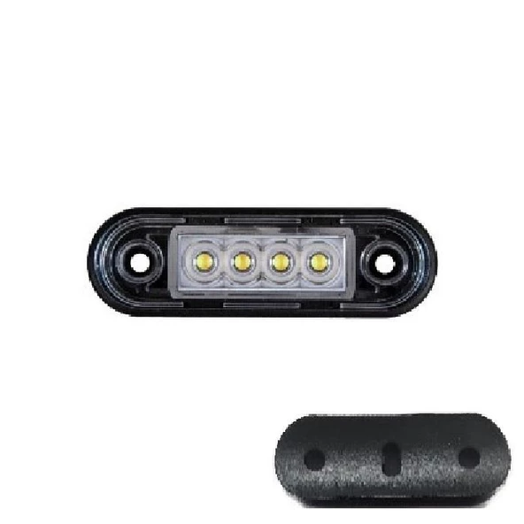 Parmak Lamba Lastikli (Krom Boru Tipi) 4 Led'Li 83Mm 12V-24V Beyaz - FR0170-L-W ürün görseli 1