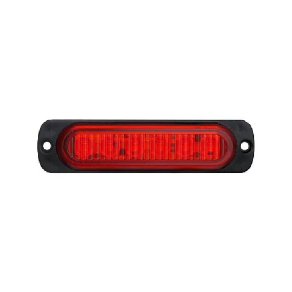 Parmak Lamba Mercekli Cam 6 Led'Li 114Mm 12V-24V Kırmızı - FR0272-R ürün görseli 1