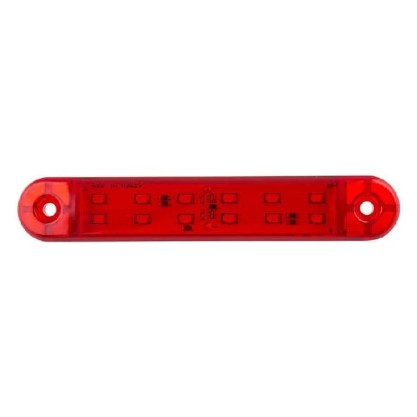 Çift Sıra Parmak Lamba 12 Led'Li 130Mm 12V-24V Kırmızı - FR0304-R ürün görseli 1