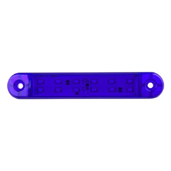 Çift Sıra Parmak Lamba 12 Led'Li 130Mm 12V-24V Mavi - FR0304-B ürün görseli 1