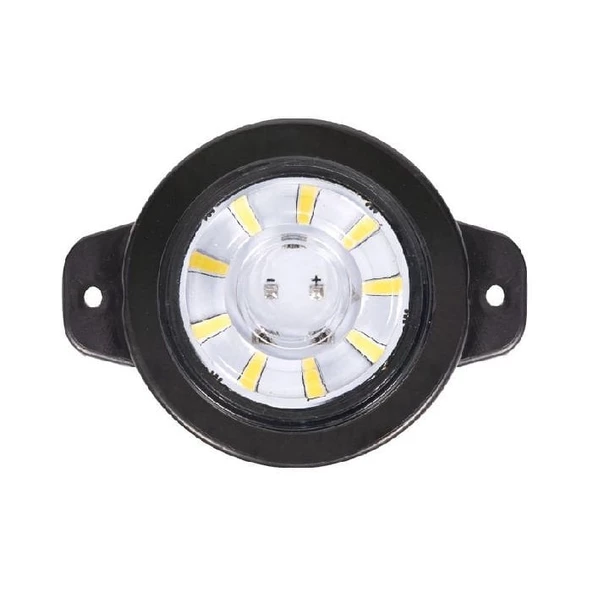 Yuvarlak İşaret Lamba Lensli Cam 9 Led'Li 12V-24V Beyaz - FR0161-W ürün görseli 1