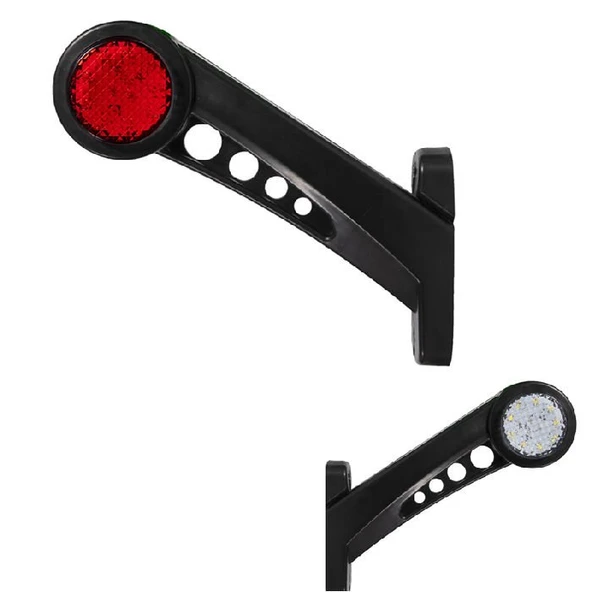 Boynuz Lamba Uzun Petekli Cam 18 Led'Li 70Mm 12V-24V Beyaz - Kırmızı - FR0144-WR ürün görseli 1