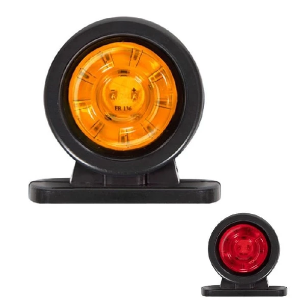 Mini Düz Lamba Lensli Cam 18 Led'Li 70Mm 12V-24V Sarı - Kırmızı - FR0136-YR ürün görseli 1