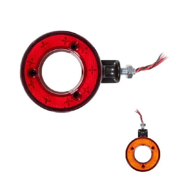 Ayna Altı Küpe İçi Boş 18 Led'Li 120Mm 12V-24V Sarı - Kırmızı - FR0330-YR ürün görseli 1