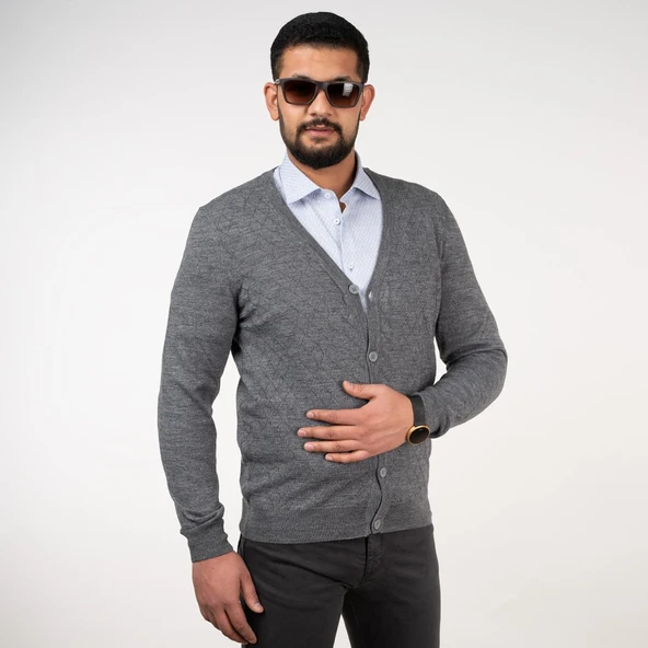SAN&FA SLİMFİT ERKEK TRİKO HIRKA - Resim 7