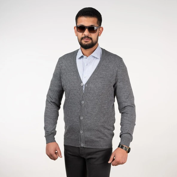 SAN&FA SLİMFİT ERKEK TRİKO HIRKA - Resim 9