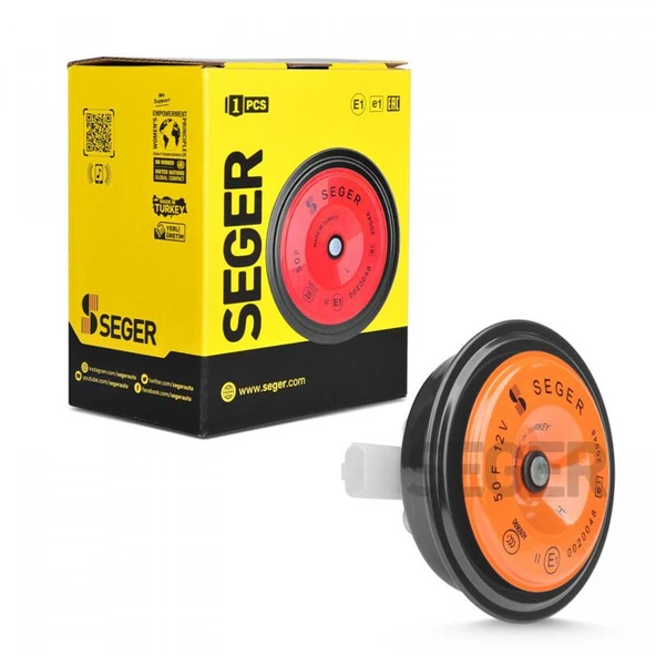 SEGER-50F Midi Disk Korna 12V (Didit), İnce Ses, Jpt Soket (Dacia, Renault, Citreon, Peugeot) ürün görseli 1