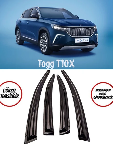 Togg T10x Cam Rüzgarlığı 4-lü Takım ürün görseli 1