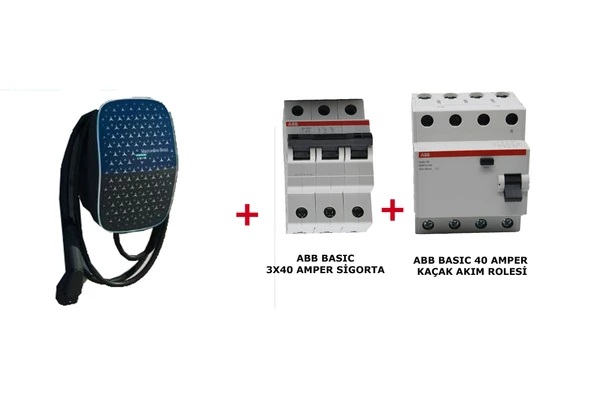 Mercedes-Benz Wallbox Duvardan Araç Şarj Ünitesi+Abb Basıc 3X40 Amper Sigorta +40 Amper Kaçak Akım Rolesi ürün görseli 1