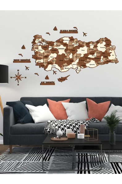GİZEM SHOP 3d Ahşap Türkiye Haritası Puzzle ürün görseli 1