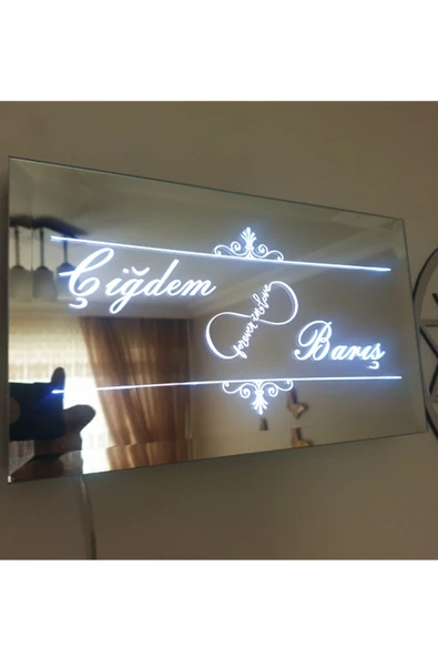 GİZEM SHOP Ledli Yazılı Ayna Kına,Nişan,Düğün,Dekorasyon Veya Gece Lambası olarak kullanabilirsiniz ürün görseli 1