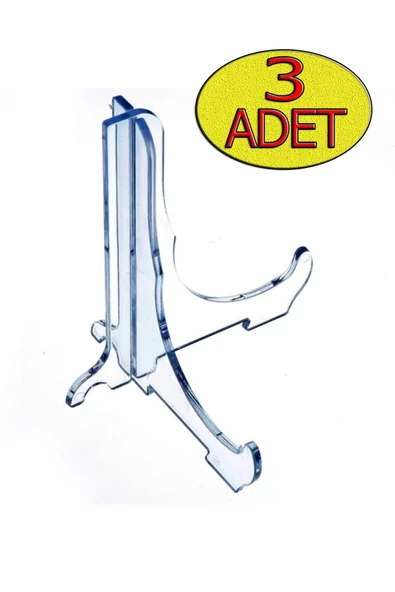 HYL Çerçeve Tabak Teşhir Ayağı Stand Pleksi Stand 9cmx11cm Şövalye Şeffaf Pleksi 3 Adet ürün görseli 1