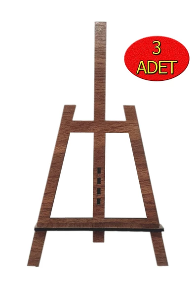 KEMSON Şövale Lazer Kesim Mini Şövale Çerçeve Ayağı Ceviz 12x19 Cm 3 Adet ürün görseli 1
