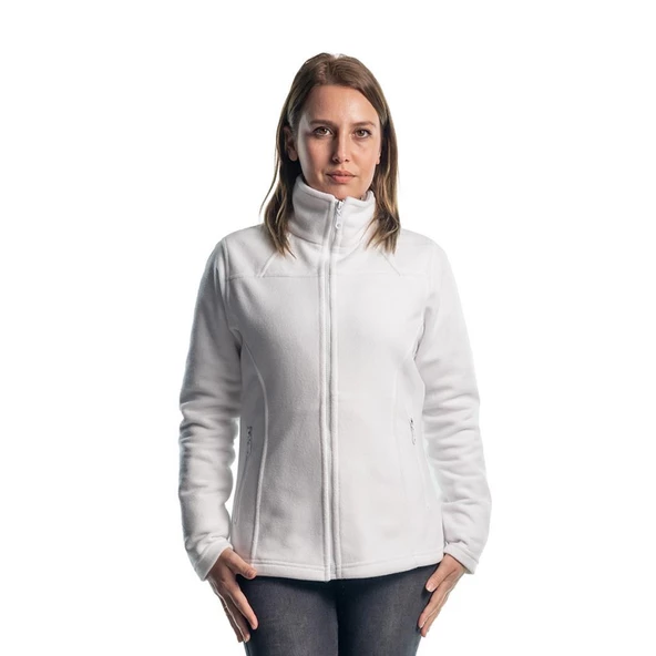 Şensel, Kadın Polar Mont, Beyaz -99E310- Cepli,Fermuarlı,Outdoor ürün görseli 1