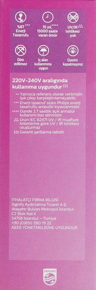 Philips LEDCandle 40 W B35 E14 Ampul - Resim 3