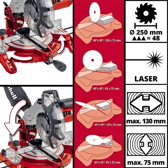 Einhell TC-MS 2513 L Gönye Testere - Resim 6