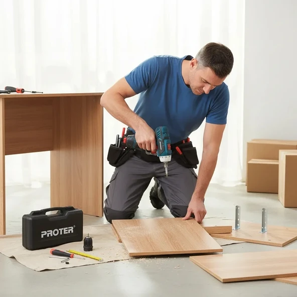 Proter Pst 222 Plus Şarjlı Vidalama Tornavida Matkap - Resim 2