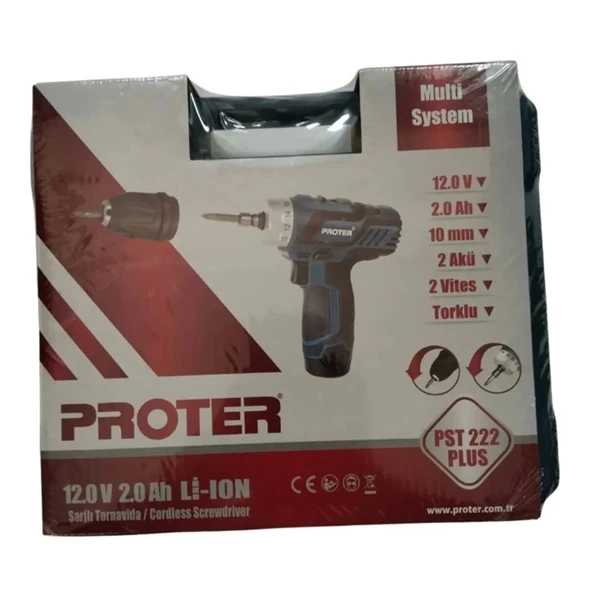 Proter Pst 222 Plus Şarjlı Vidalama Tornavida Matkap - Resim 9