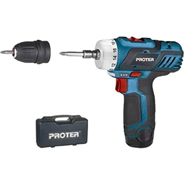 Proter Pst 222 Plus Şarjlı Vidalama Tornavida Matkap - Resim 3