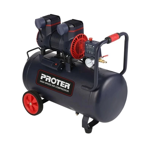 Proter 50 Lt 2 Hp Yüksek Hızlı Sessiz Yağsız Hava Kompresörü ürün görseli 1