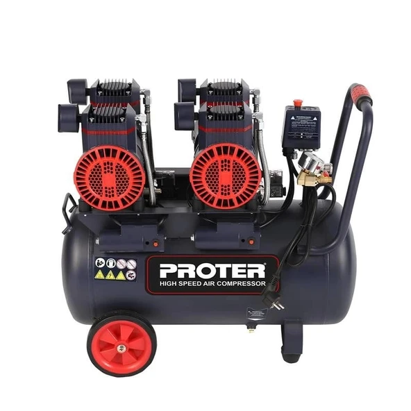 Proter 50 Lt 4 Hp Yüksek Hızlı Sessiz Yağsız Hava Kompresörü ürün görseli 1