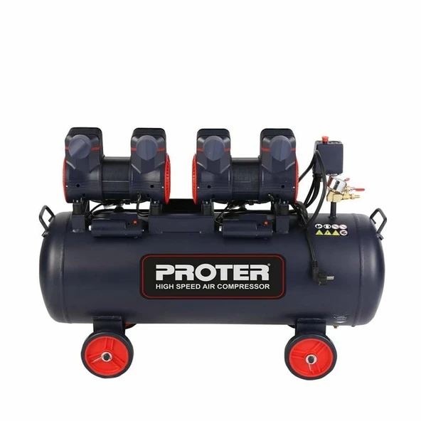 Proter 100 Lt 4 Hp Yüksek Hızlı Sessiz Yağsız Hava Kompresörü ürün görseli 1