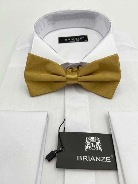 Brianze Gold Düz Renk Saten Papyon ürün görseli 1