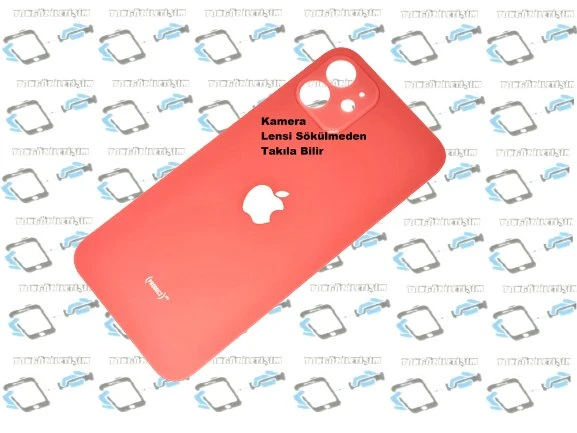 İphone 12 Arka Pil Batarya Kapağı (CAM) Kırmızı ürün görseli 1