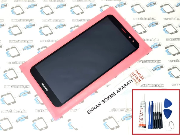 Tkgz - Mate 10 Lite Lcd Ekran Dokunmatik (SERVİS ORJINALİ)   B-7000 + TAMİR SETİSİYAH ürün görseli 1