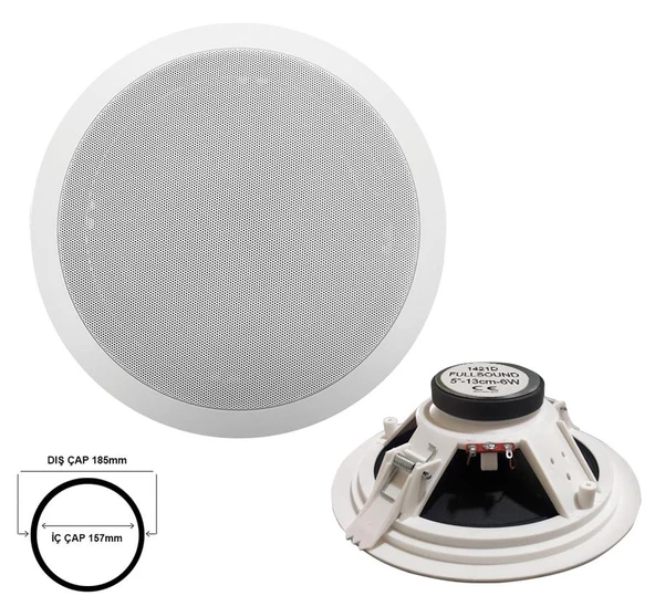 Fully K-1421D Alçıpan Tavan Hoparlör 13cm 10 Watt Beyaz ürün görseli 1