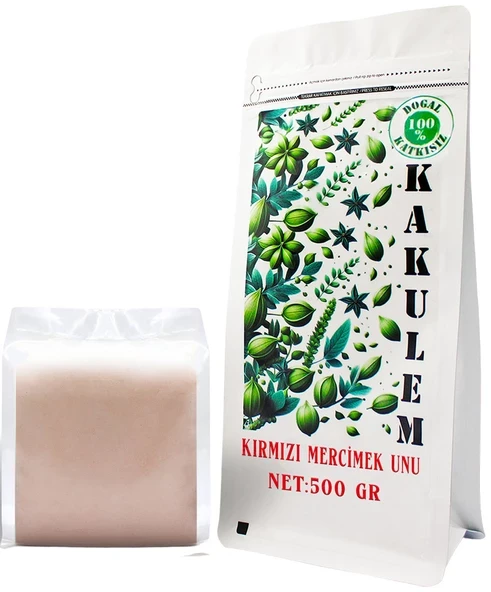 KAKULEM GLUTENSİZ SERTİFİKALI Kırmızı Mercimek Unu 500 GR ürün görseli 1