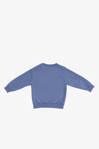 Atter Koloni Mavi Pamuklu Çocuk Sweatshirt - Resim 2