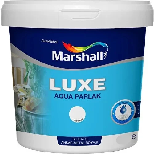 MARSHALL LUXE AQUA PARLAK 0.75 LT BEYAZ SU BAZLI BOYA ürün görseli 1
