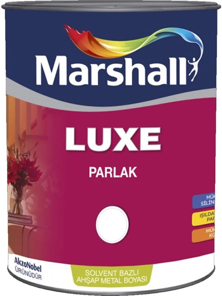 MARSHALL LUXE PARLAK 0.75 LT SİYAH SOLVENT BAZLI AHŞAP METAL BOYASI ürün görseli 1