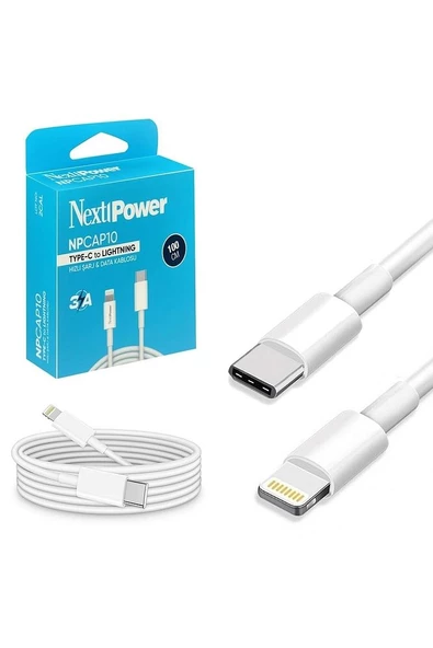 ŞARJ KABLO ShopZum TYPE-C TO IPHONE APPLE 3A 1MT NEXT NP-CAP10  Uyumlu ürün görseli 1