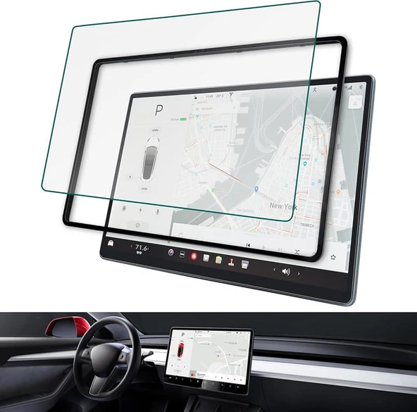 Tesla Model 3 2021-2023 15 inç Navigasyon Multimedya ile Uyumlu 9H Nano Ekran Koruyucu ürün görseli 1