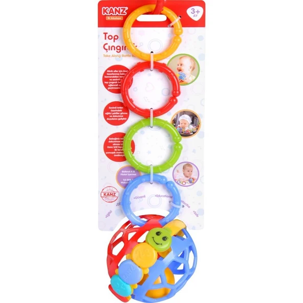 Let's Be Child Halkalı Top Çıngırak KNZ-30590 ürün görseli 1