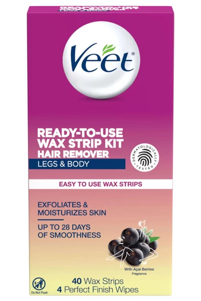 Veet Bacak ve Vücut Bölgesi Sir Ağda Bandı 40lı Paket ürün görseli 1