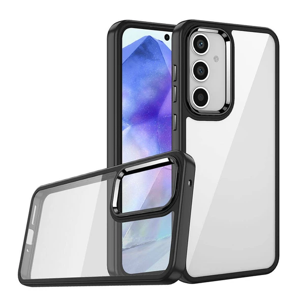 Samsung Galaxy A25 Kılıf Kamera Çıkıntılı Arkası Şeffaf Köşeleri Parlak Renkli Işlemeli Flora Kapak ürün görseli 1