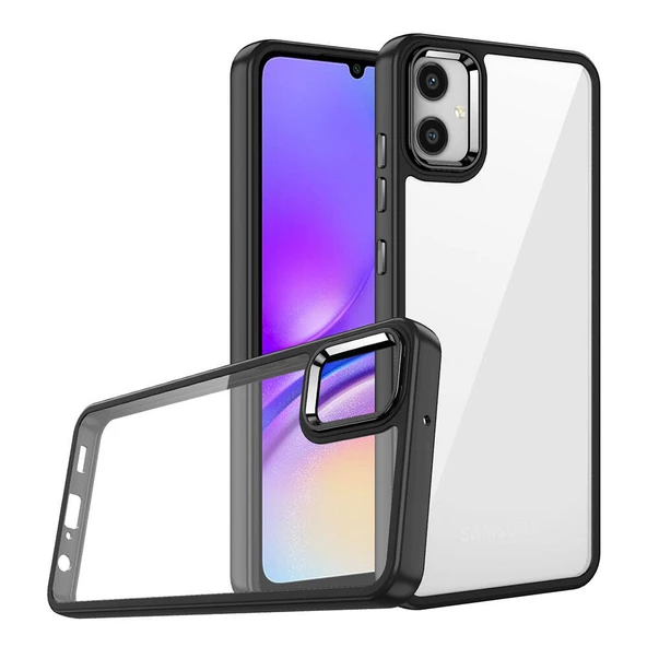 Samsung Galaxy A05 Kılıf Kamera Çıkıntılı Arkası Şeffaf Köşeleri Parlak Renkli Işlemeli Flora Kapak ürün görseli 1
