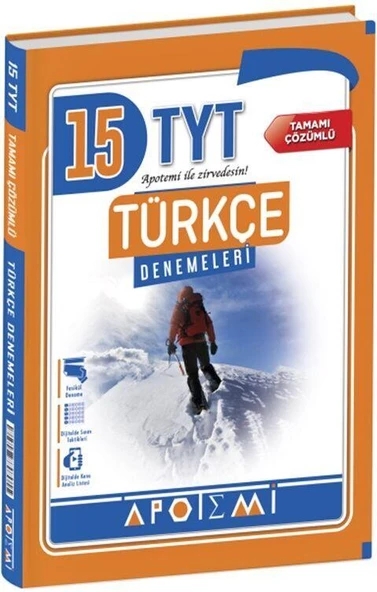 TYT Türkçe Tamamı Çözümlü 15 li Denemeleri Apotemi Yayınları ürün görseli 1