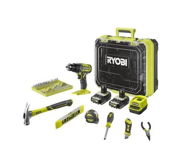 RYOBİ  RPD18-2C20TAH 18 V Çift Akülü Darbeli Matkap 66 Parça ürün görseli 1