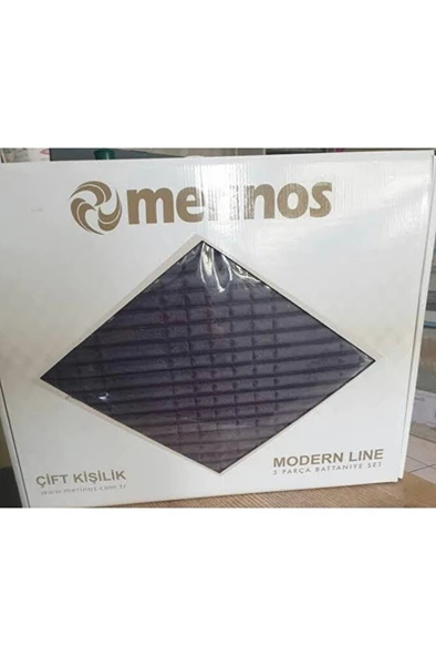 Merinos Modern Line 3 Parça Battaniye Seti Antrasit Renk ürün görseli 1