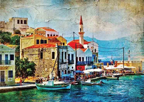 Gold Puzzle 1000 Parça Akdeniz'de Sahil Kasabası Puzzle ürün görseli 1