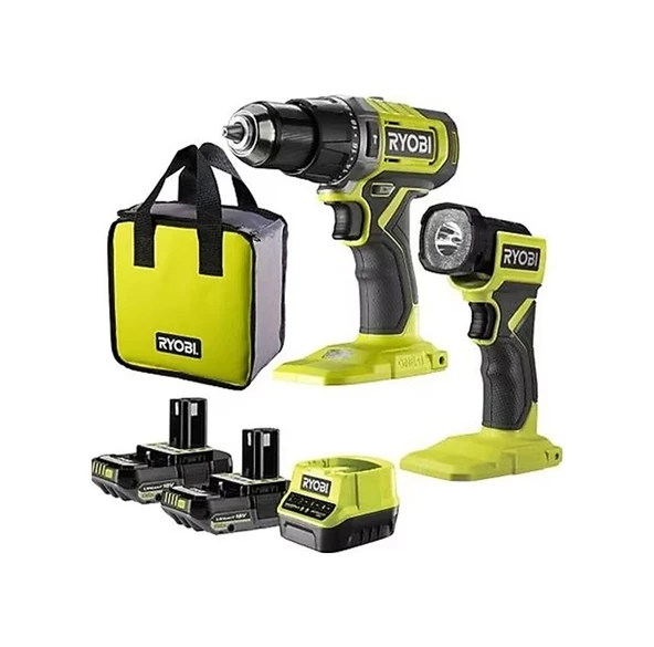 RYOBİ  RPD18-2C20ST 18V Akülü Darbeli Matkap Vidalama + Fener - T5133005888 ürün görseli 1
