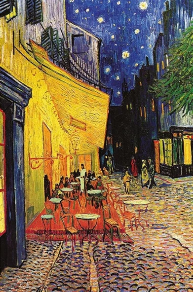 Gold Puzzle 1000 Parça Gece Cafe Teras Puzzle ürün görseli 1