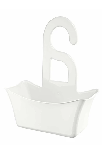 Plastik Askı Duş Sabunluk Lif Kabı Banyo Sepeti Düzenleyici Organizer Beyaz ürün görseli 1