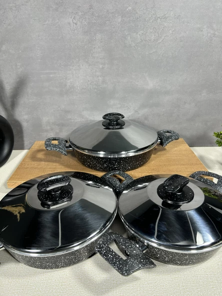 3 LÜ OMLET SET ÇELİK KAPAK 20-22-24 CM ürün görseli 1