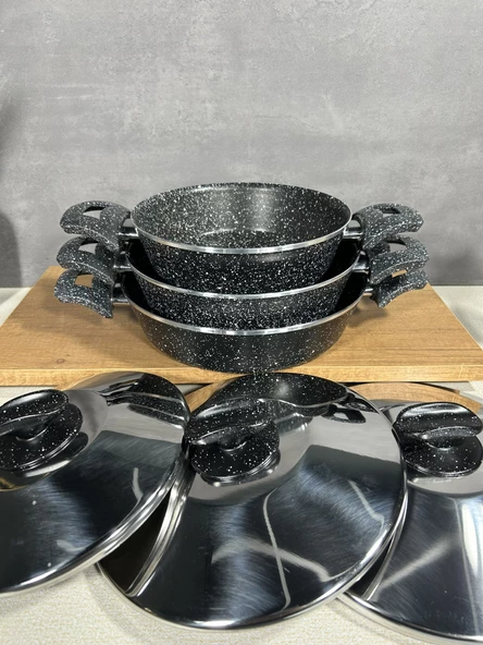 3 LÜ OMLET SET ÇELİK KAPAK 20-22-24 CM - Resim 2