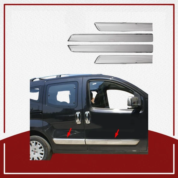 UNC Fiat Fiorino Yan Kapı Çıtası 2008-2015 Paslanmaz Çelik ürün görseli 1